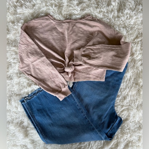 Free People Beach | Oversized Blush Pink Slouchy Chill Out Top - Picture 2 of 6